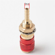 8Pcs 6mm Water Cooled Air Cooled Gas Water Adapter Quick Connector Fitting for MIG TIG Welding Torch Plug, +Red