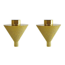 2X Diamond Beveling Chamfer Bit for Angle Grinders, 5/8In 11 Thread Countersink Drill Bits, Diamond Cone Tile Bit Small