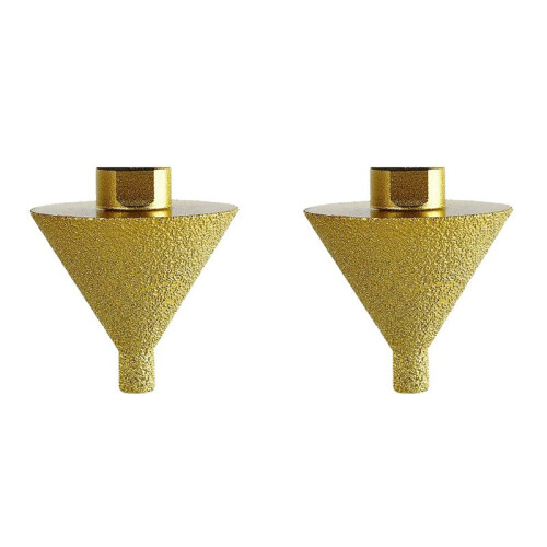 2X Diamond Beveling Chamfer Bit for Angle Grinders, 5/8In 11 Thread Countersink Drill Bits, Diamond Cone Tile Bit Small