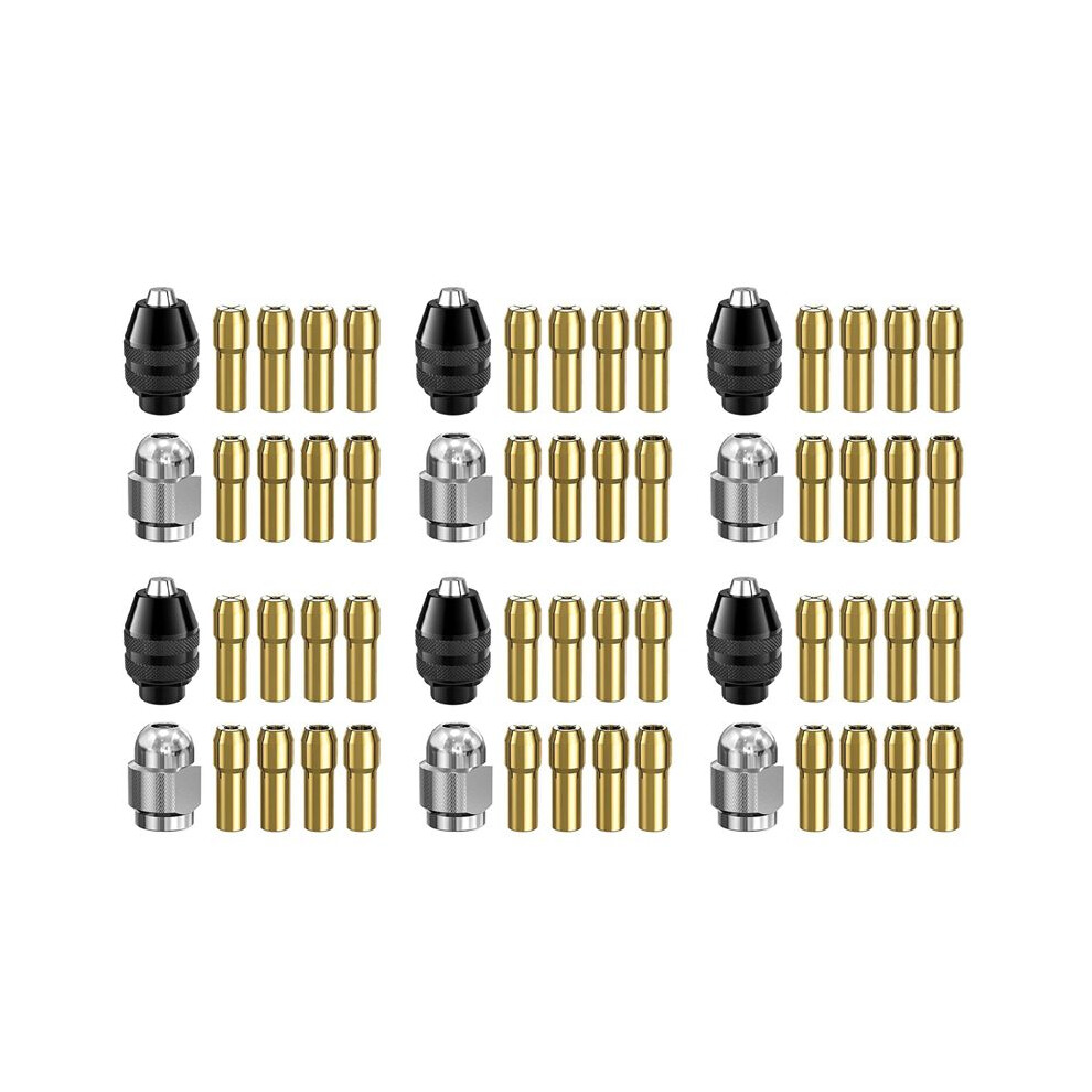 60X Drill Chuck Collet Set For ,1/32Inch To 1/8Inch Replacement 4486 Keyless Bit With Rotary Drill Nut Set 4711630399216