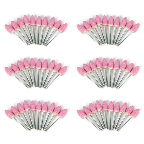 60Pcs Abrasive Mounted Stone for  Accessories Grinding Stone Wheel  for  Rotary Tools Bullet-Shape