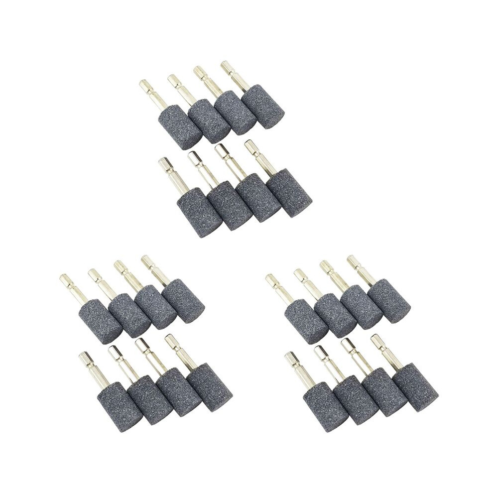 24 Pcs Cylinder Grinding Stone - 1/4Inch Hex Shank Abrasive Stone Mounted Grinding Point For Rotary Tool Drill (20Mm) 4713343528617