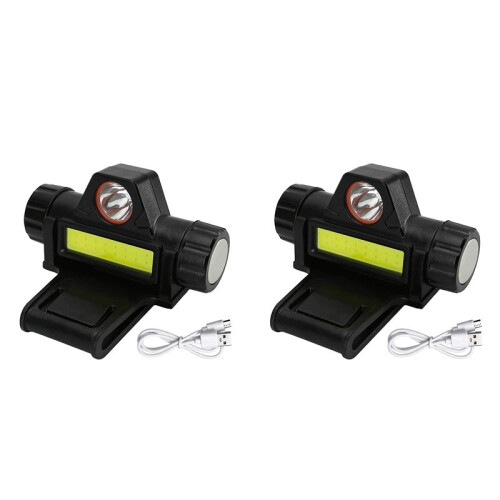 2X Rechargeable Welding Helmet Light Versatile Headlamp Flashlight with Mount Holder, Strong Headlight