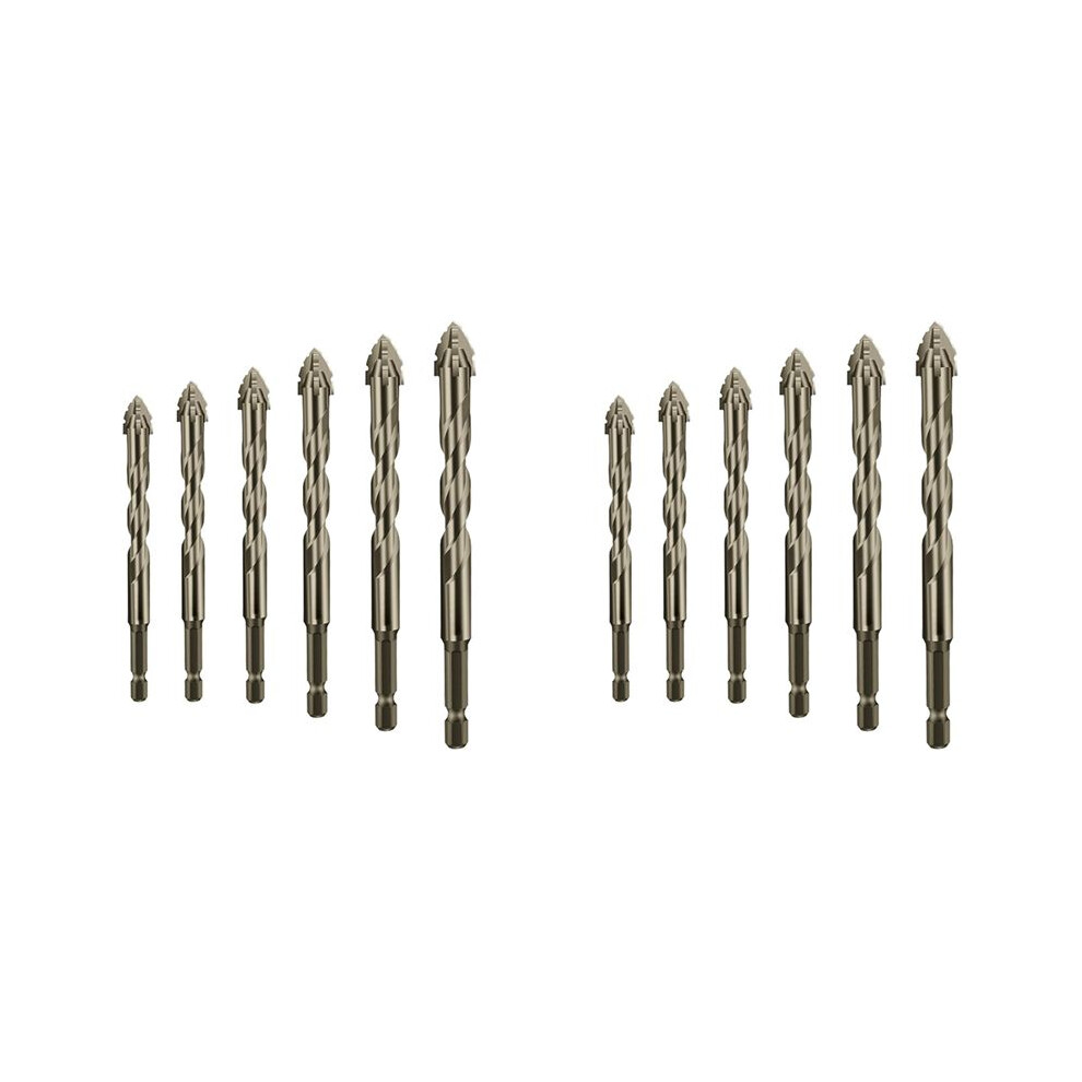 12X Four-Flute Sawtooth Eccentric Drill Bit, Multifunction Drill Bit Set, High Hardness Skewed Eccentric Drill Bits 4711076869311