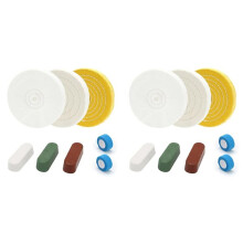 2 Set 6inch Buffing Polishing Wheels,for Bench Grinder,with Buffing Polishing Cutting Compounds,with Non-Woven Bandage