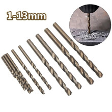 2 Set 1.0-13mm Cobalt Coated Drill Bits HSS M35 Electric Drill Bit for Wood Metal Steel Hole Cutter Woodworking Drilling