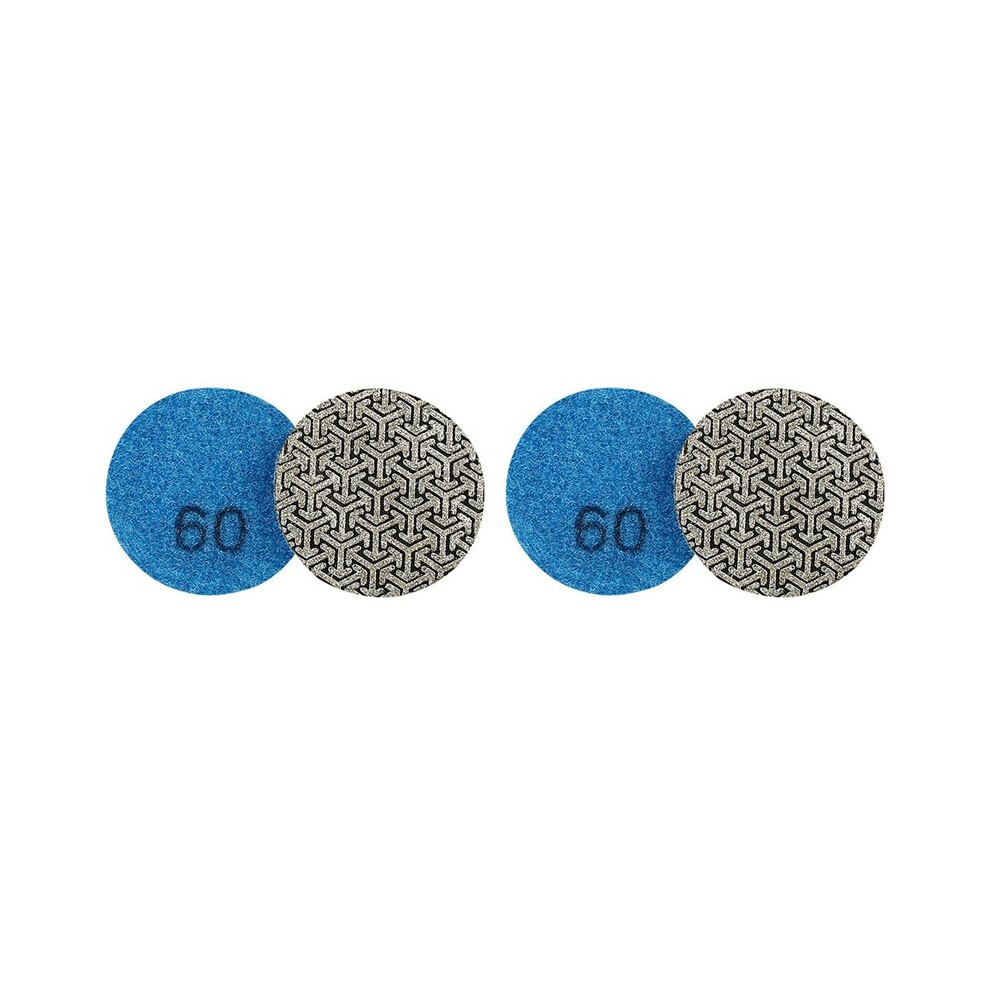 2 Piece 2Inch/50Mm Electroplated Diamond Polishing Pad Tile Glass Metal Wood Grinding Deburring Disc P60 4711022260032