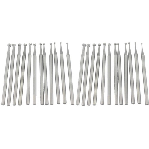 24 Pcs Open Mouth Cup Burr - 3/32In Shank Open Mouth Cup Shape Wire Rounder Bits Jewelry Setting Lapidary Making Bits