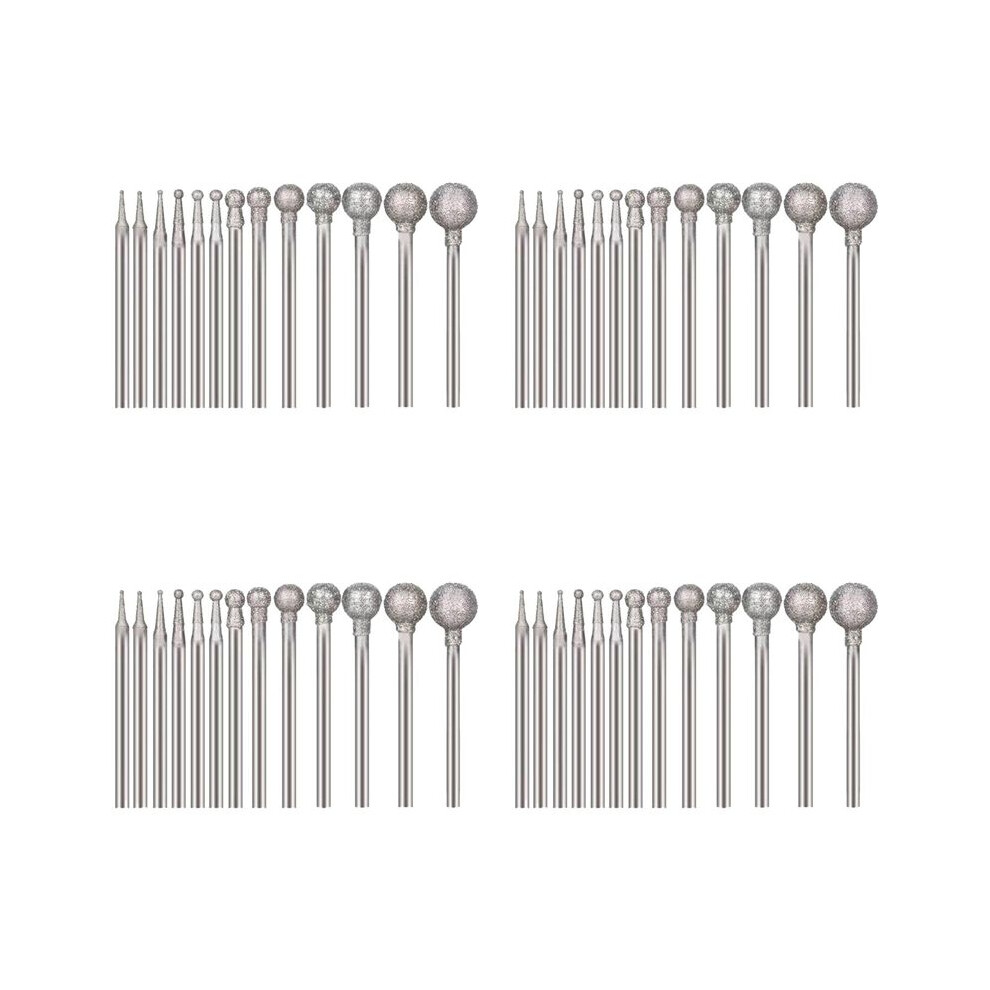 52 Pcs Shape Diamond Burr Diamond Mounted Grinding Burs Stone Carving Set With 3/32 Inch Mandrel For Rotary Tools 6032366139937