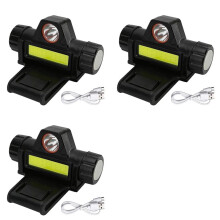 3X Oplaadbare Lashelmlamp, Veelzijdige Hoofdlamp met Montagehouder, Automatisch Dimmend, Sterke Koplamp
