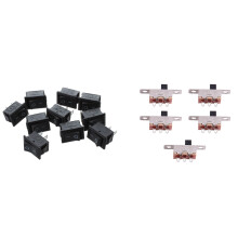 10Pcs SPST 2 Pin Rocker AC 125V 10A 250V 6A with 5Pcs -Off 2 Position SPDT 1P2T Panel Slide