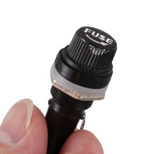 5Pcs SPST Black Button /Off Round Rocker with 5Pcs AC 125V 15A Panel Mount Fuse Holder