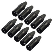 10 Sztuk DIY 3Pin XLR Gniazdo Adaptera XLR Złącze Lotnicze Głowica Spawalnicza Złącze Kabla Mikrofonu (Męskie)