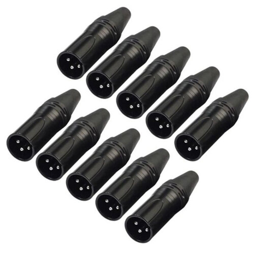 10pcs DIY 3Pin XLR Adapter Socket XLR Aviation Connector Welding  Microphone Cable Connector(Male)