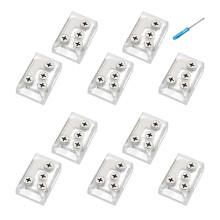 Conector de Canto LED 10 Unidades com Fixação Por Parafuso 24V / 5A 2P 10mm Conector LT para Faixa de LED COB de Cor Única IP20