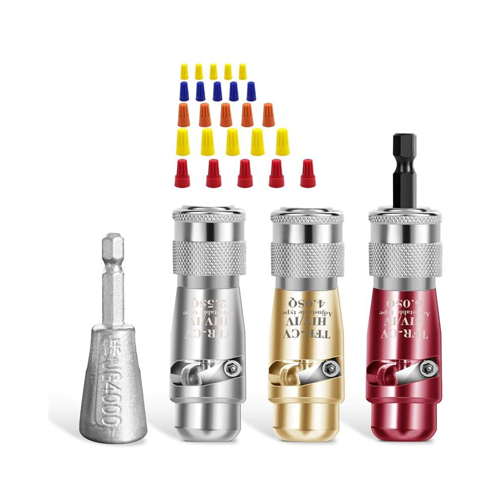 Wire Stripping And Twisting Tool,Electric Wire Stripper,Wire Twister Tool For Drill With 25Pcs Wire Connectors Nuts 6033968516737