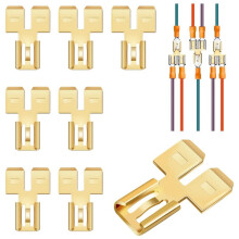 8 Pièces Connecteur à Double Pelle Arrière à Déconnexion Rapide Adaptateur de Borne de Fil Électrique Bidirectionnel Non Isolé Mâle Simple