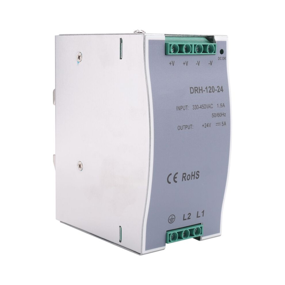 Drh-120-24 Switching Power Supply 380Ac 120W Single Output 24V Industrial Din Rail Power Supply 4713705265259