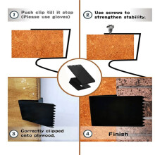 Universal and Reusable Glued Wooden Clips for Windows with Door Handles and Screws, Packed in 16 Units Black