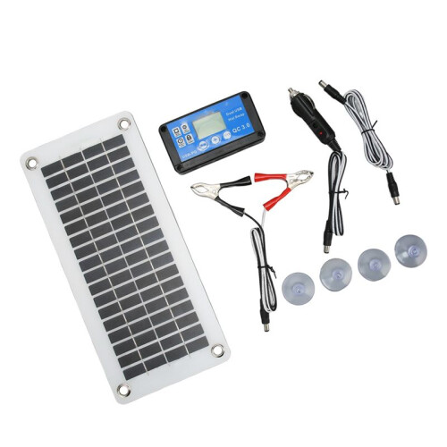 Mono-Polycrystalline Solar Panel Waterproof Controller Kit with Connection Cable 12V24V Charging Protection Battery Kit 1