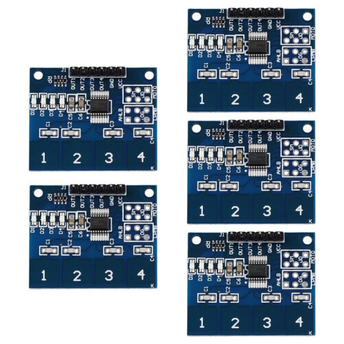 TTP224 Capacitive 4 Channels Touch  Module 4 Key Induction IC 2.4V to 5.5V Level State Indicator Onboard Module