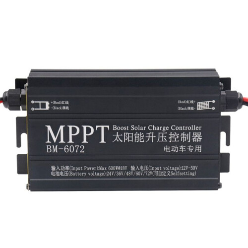 BM6072 600W MPPT Boost Solar Charge Controller for 24V 36V 48V 60V 72V Battery System Solar Panel 12-50V Input Voltage