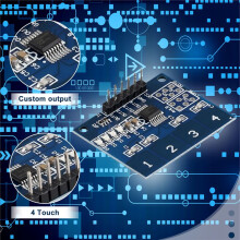 TTP224 Capacitive 4 Channels Touch Module 4 Key Induction IC 2.4V to 5.5V Level State Indicator Onboard Module