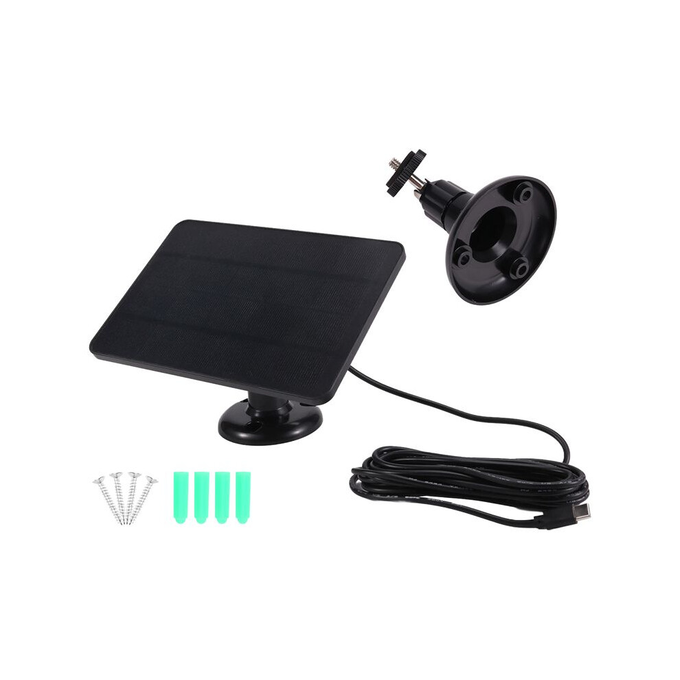 Waterproof 4W Solar Panel For Home Security Camera Solar Cells Powered Charger Type C Black 4714141243603