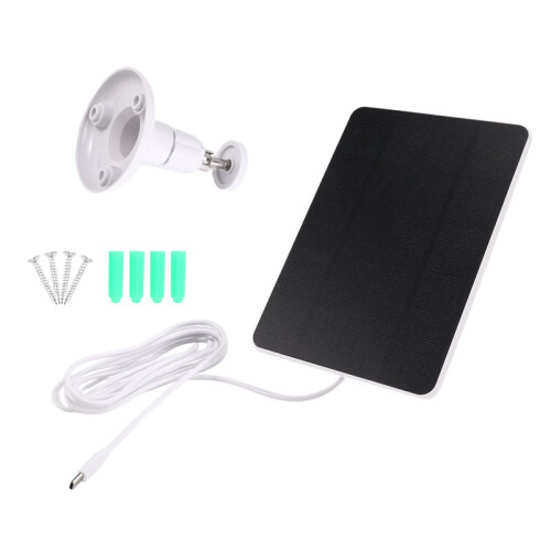 Waterproof 4W Solar Panel for Home Security Camera Solar Cells Powered Charger Type C White 1