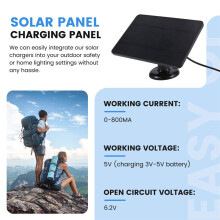 Waterproof 4W Solar Panel for Home Security Camera Solar Cells Powered Charger Type C Black