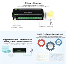 Module de Relais Ethernet 30 Canaux, Protocole Modbus RTU/Modbus TCP, Port PoE avec Divers Circuits de Protection D'Isolation