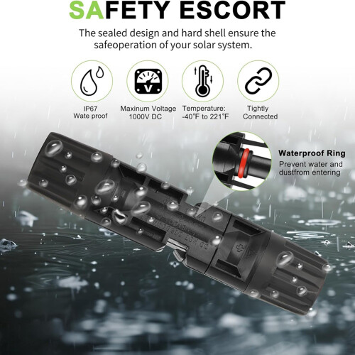 20pairs Solar Panel Connectors, Male/Female 1000V Solar Panel Cable Connector IP67waterproof,2assembly Wrenches 1