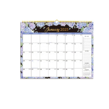 2025 Wall Calendar 14.6x11.3in with Large Blocks, Floral Design