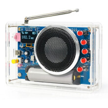 HU-077 FM-Radio-Bausatz, OLED-Display, Akku, Wiederaufladbar, Schweißübungsbausatz, Elektronischer Produktionssatz