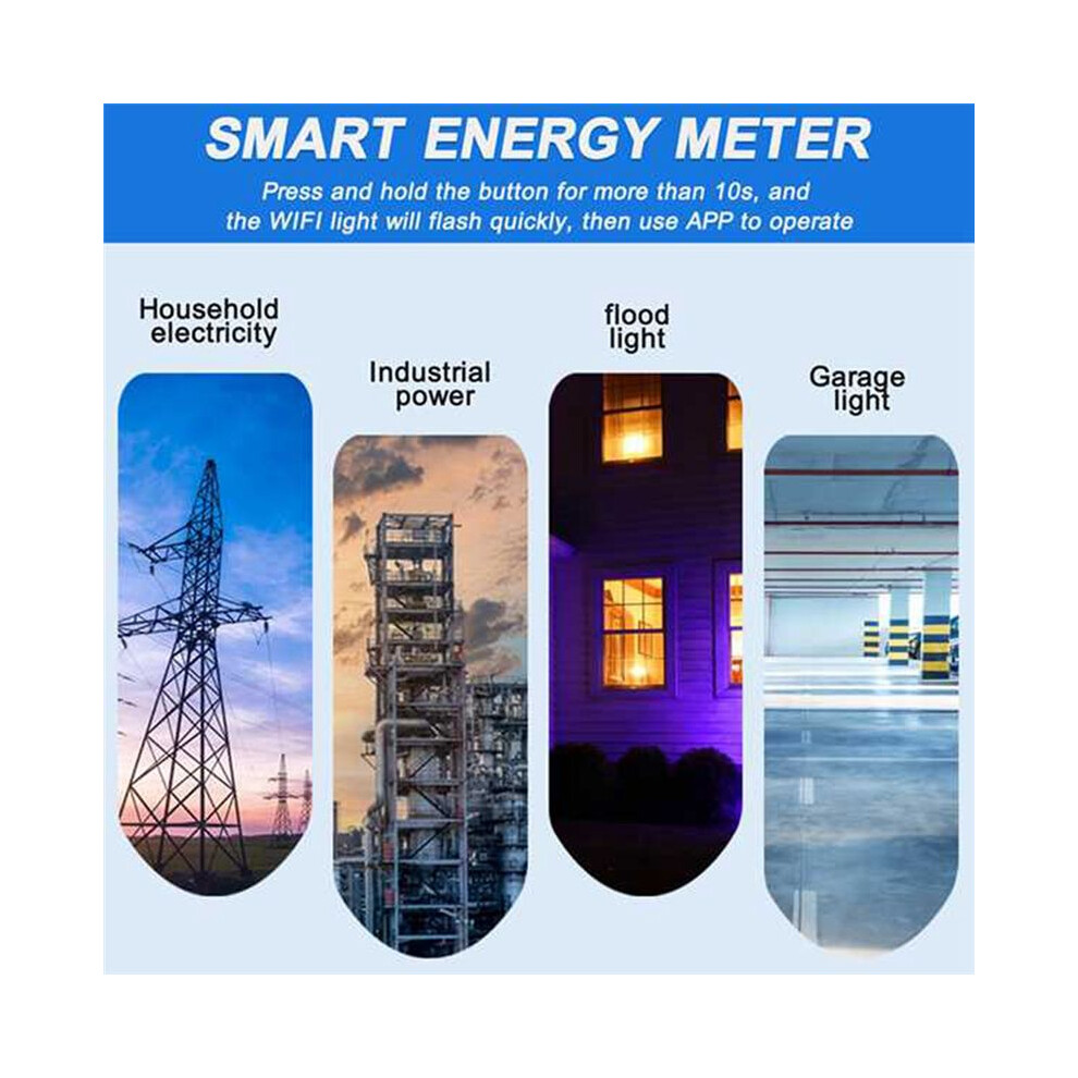 2 Phase 3 Wires 110V+110V 100A Din Rail 18Mm Tuya Wifi Meter Power Consumption Monitor Kwh Meter Wattmeter 6031029069826