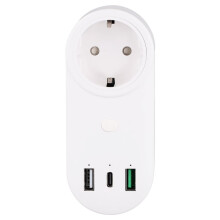 Prise Intelligente WiFi 16 A 2 Prises USB + Type-C 65 W Télécommande Compatible Alexa Prise UE