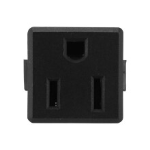 AC 125V 15A Panel Mount US Outlet Power Socket Black