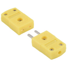 Yellow Plastic Shell K Type Thermocouple Plug Socket Connector Set