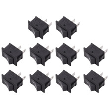 SODIAL(R) 10 Pcs SPST Noir 2 broches interrupteur a bascule AC 125V 10A 250V 6A