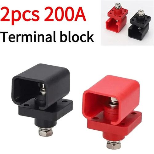 2pcs 200A High Current  Storage Terminal Battery Connector Terminal Block DC500V M8 Wire Core Diameter Lithium 1