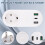 Socket WiFi Plug 16A 2-Hole USB+Type-C Outlets 65W Remote Control Compatible Alexa EU Plug 2