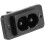 Black 2 Pin IEC320 C8 Screw Mount Inlet Plug Socket AC 250V 2.5A 6 Pcs 7