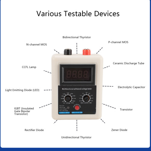 DC 50V-3700V IGBT Transistor Voltage Tester with Adjustable Output, Green LED 2