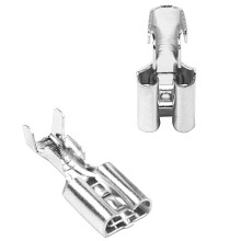 100 x 6.3mm Uninsulated Female Spade Push Crimp Terminal Non Insulated 2.5mm²