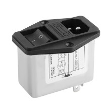 Terminaison de soudure IEC 320 C14 Filtre EMI + Commutateur de bateau + Porte-fusible
