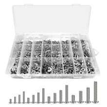 1110 Pz Assortimento di Dadi e Bulloni, Kit nel Acciaio Inossidabile con Viti, Dadi, Bulloni e Rondelle (4-40 6-32 8-32 10-24)