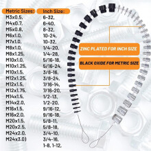 44Pcs Nut and Bolt Thread Checker-Thread Checker Standard and Metric - Male Female Gauge - Accurate Measurements