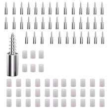40 Pcs Shelf Bracket Screws Pegs with Non-Slip Sleeve, Non-Punching Clapboard Holder for Furniture & Bookcase Shelf