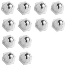 Caster Wheels for Small Appliances, Self Adhesive Caster Wheels, Stainless Steel Rollers (12 PCS, White)