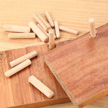 90 Pezzi Perni di Centraggio in Legno, Perni di Centraggio in Legno con Scanalatura Diritta con Estremità Smussate Affusolate, per Ante di Mobili, M6